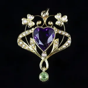 Antique Victorian Suffragette Heart Pendant Circa 1900