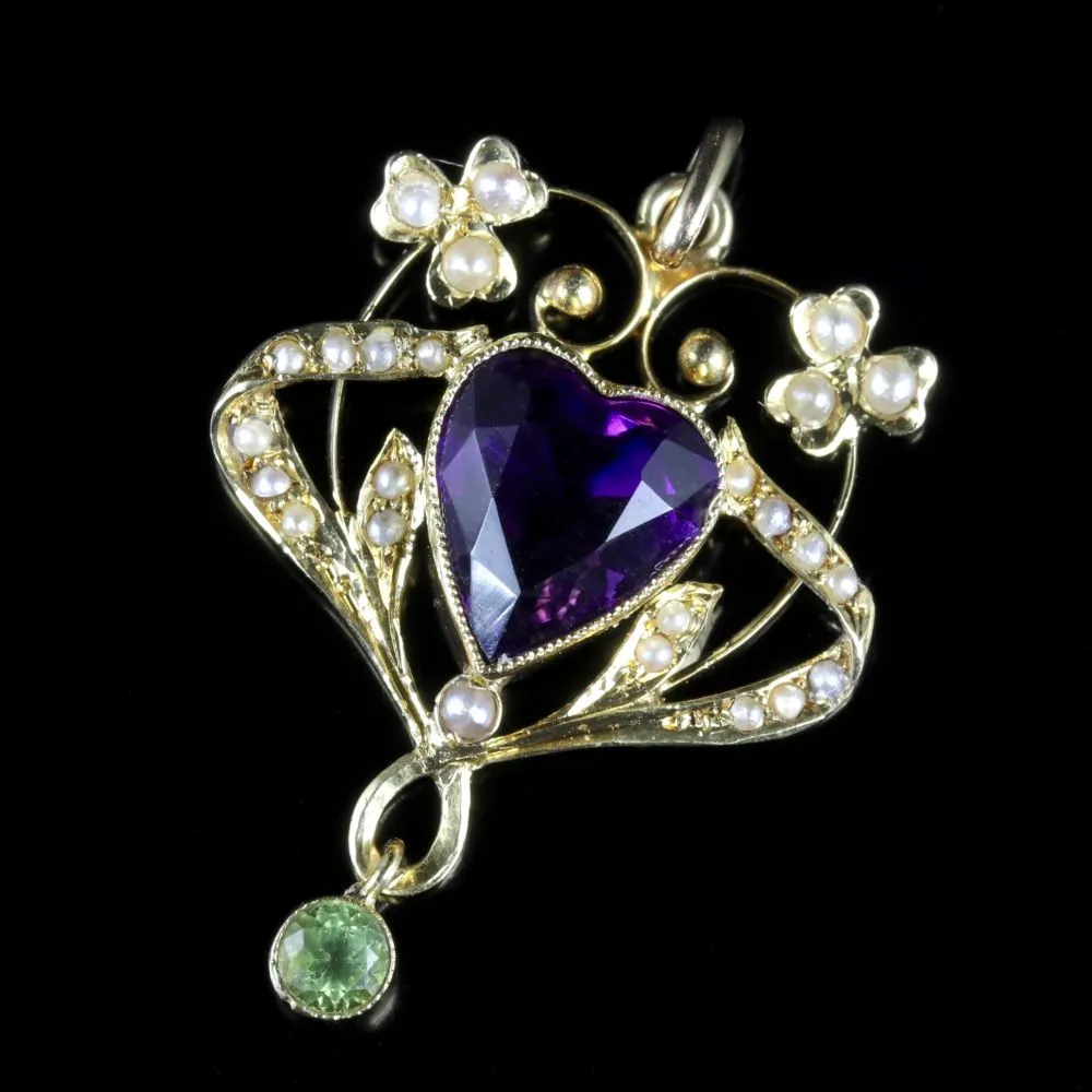 Antique Victorian Suffragette Heart Pendant Circa 1900