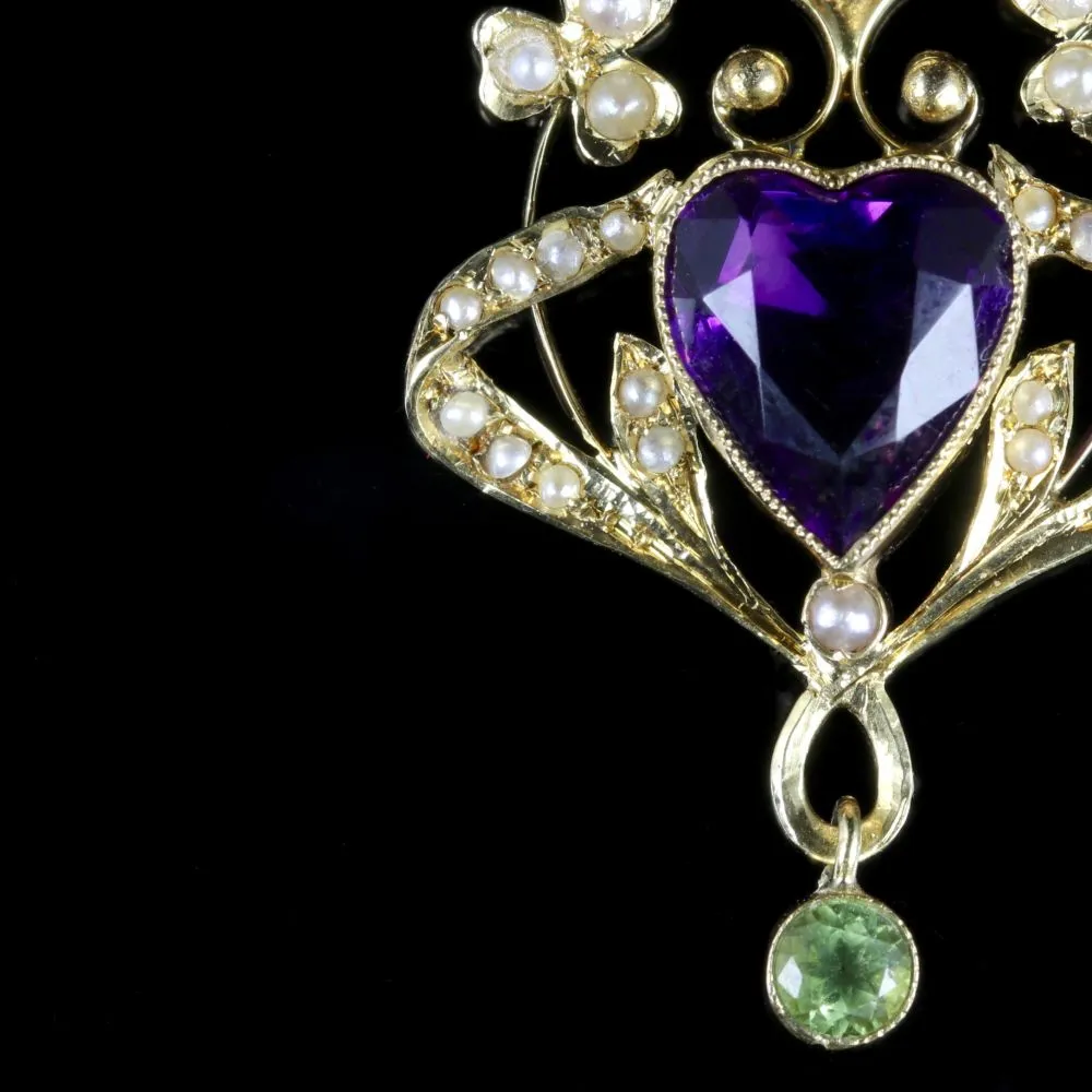 Antique Victorian Suffragette Heart Pendant Circa 1900