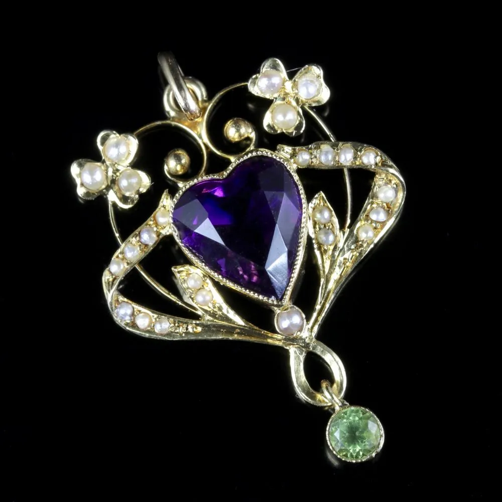 Antique Victorian Suffragette Heart Pendant Circa 1900