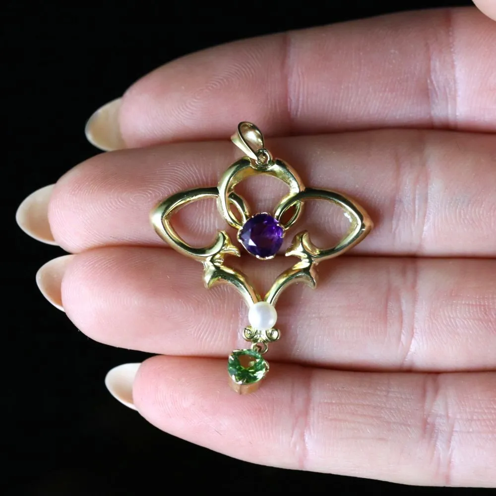 Antique Victorian Suffragette Pendant 9Ct Gold Circa 1900