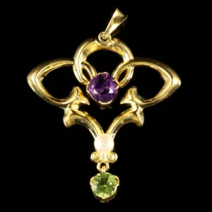 Antique Victorian Suffragette Pendant 9Ct Gold Circa 1900