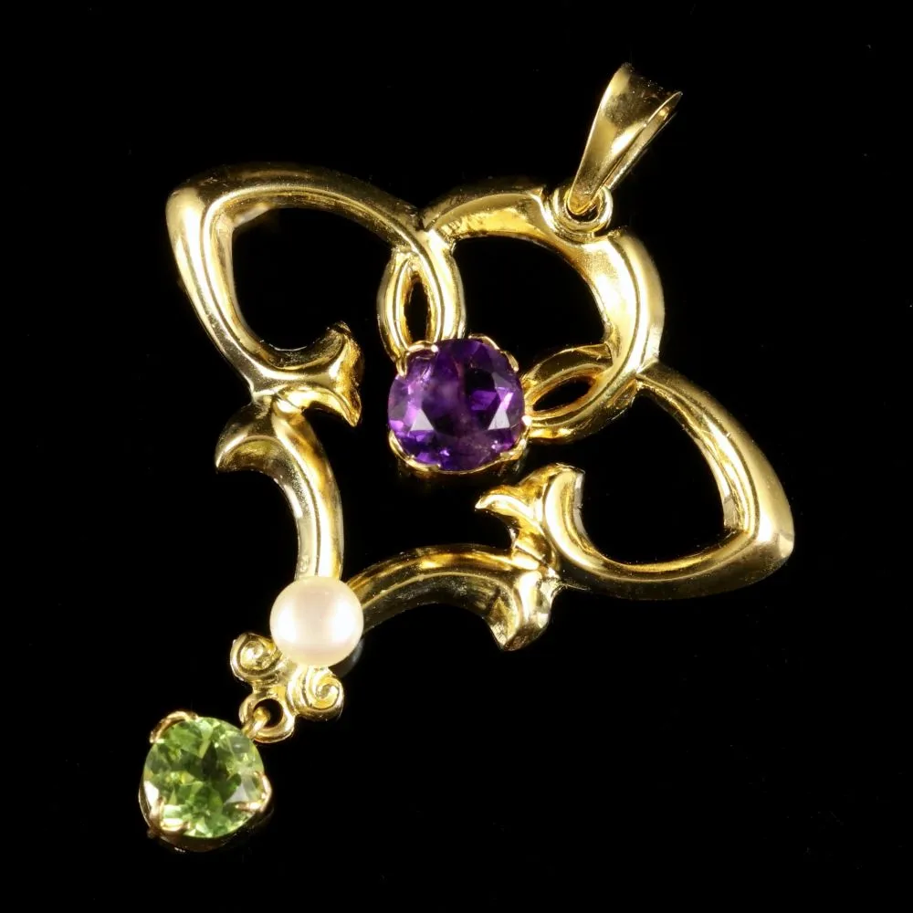 Antique Victorian Suffragette Pendant 9Ct Gold Circa 1900