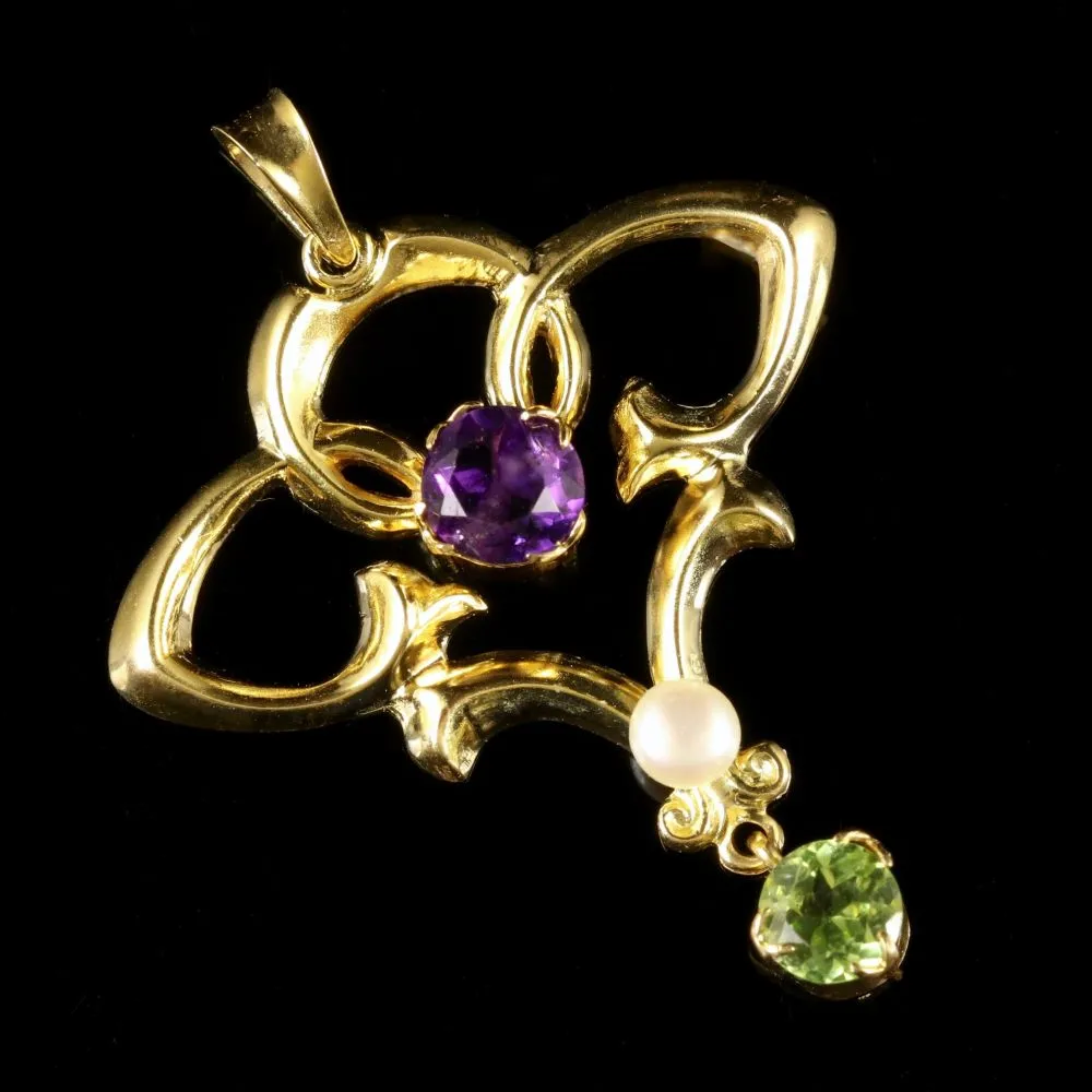 Antique Victorian Suffragette Pendant 9Ct Gold Circa 1900
