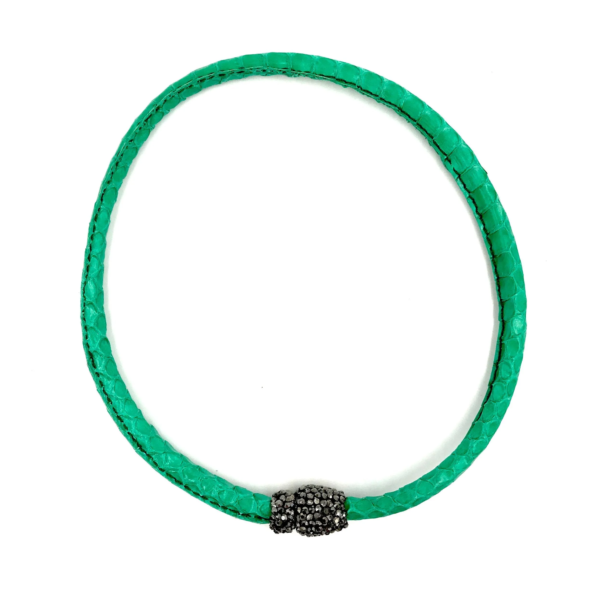 Ashley Gold Python Choker Necklace with Magnetic Hematite Closure