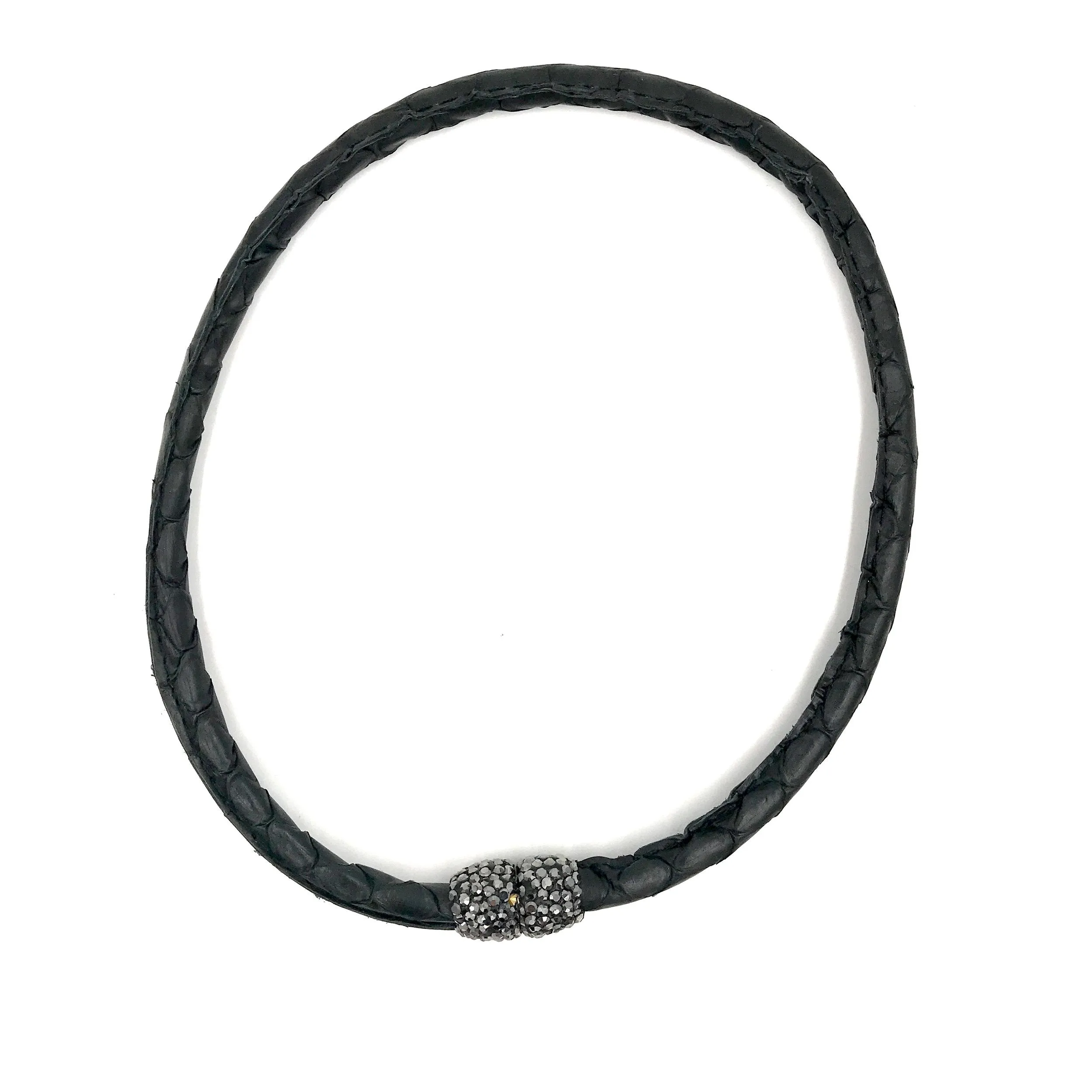 Ashley Gold Python Choker Necklace with Magnetic Hematite Closure