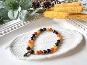 Autumn Equinox Carnelian, Garnet, Yellow Opal Beaded Bracelet || Reiki Infused