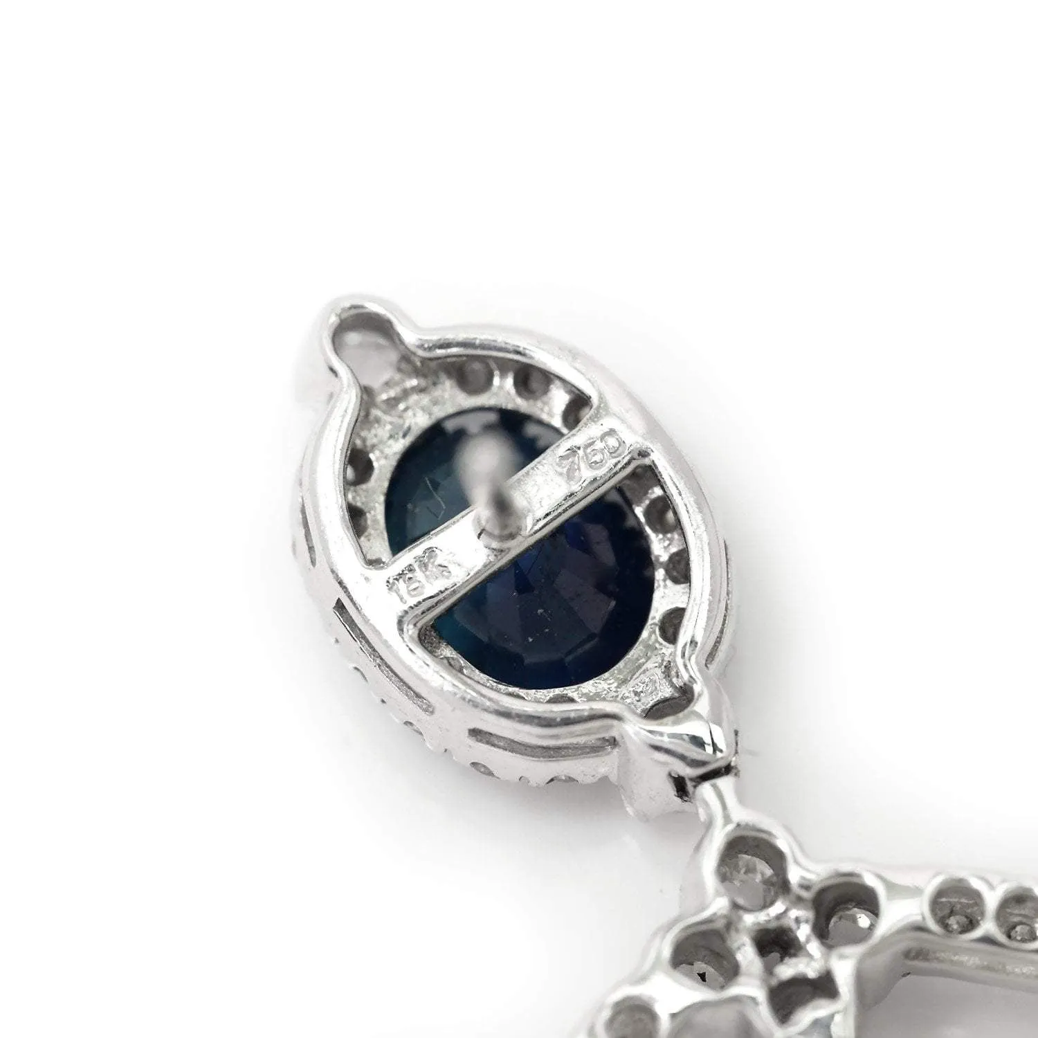 Blue Sapphire Chandelier Earrings with Diamonds 18K 17.40ctw