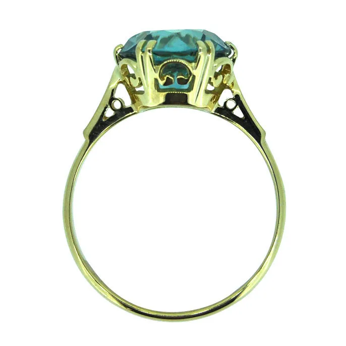 Blue Zircon Ring