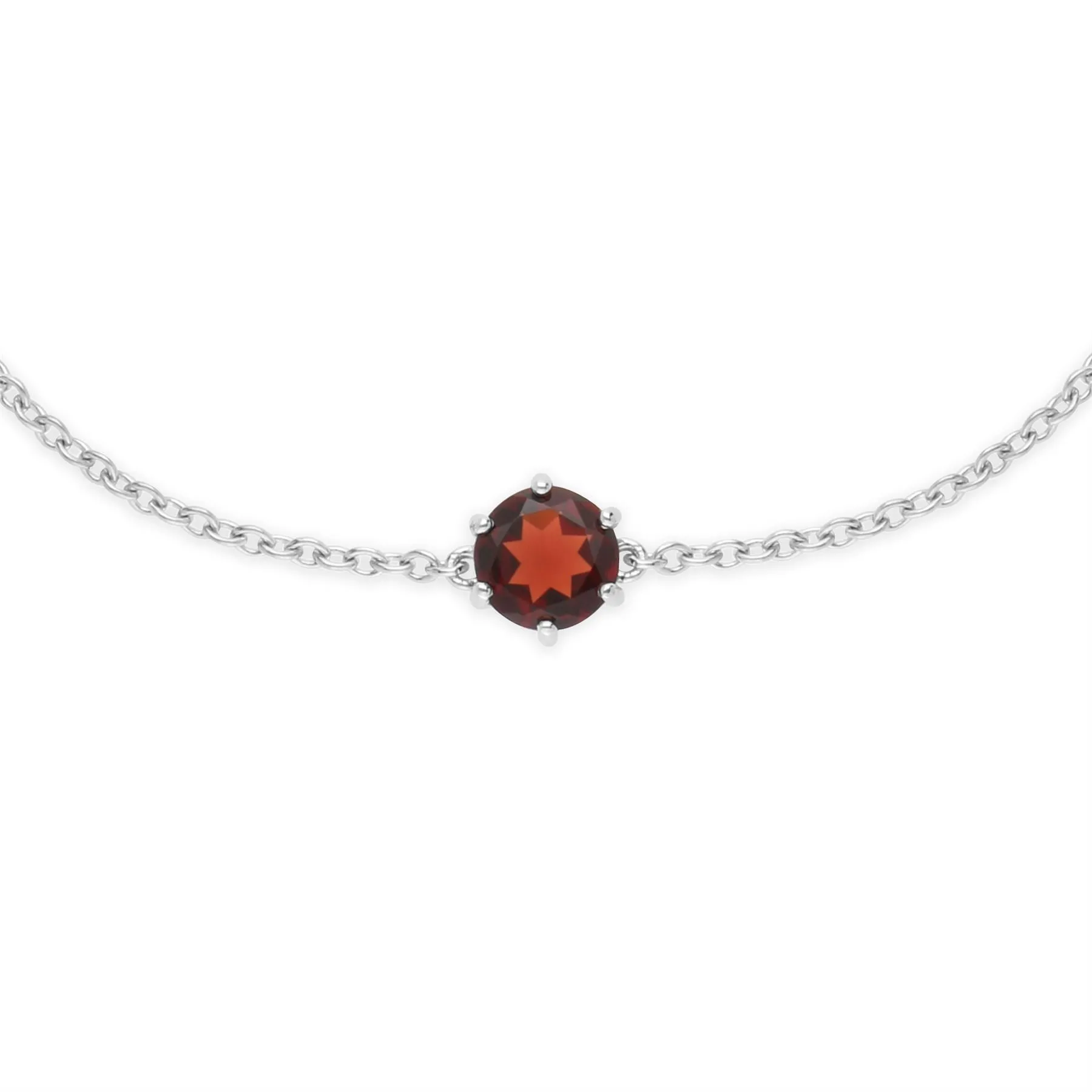 Bracelet Classique Argent 925 Grenat sertis Griffes