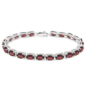 BRAND NEW !   20 CARAT (23 PCS) GARNET   925 STERLING SILVER BRACELET