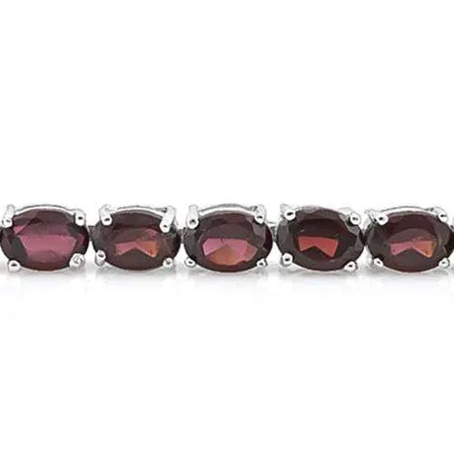 BRAND NEW !   20 CARAT (23 PCS) GARNET   925 STERLING SILVER BRACELET