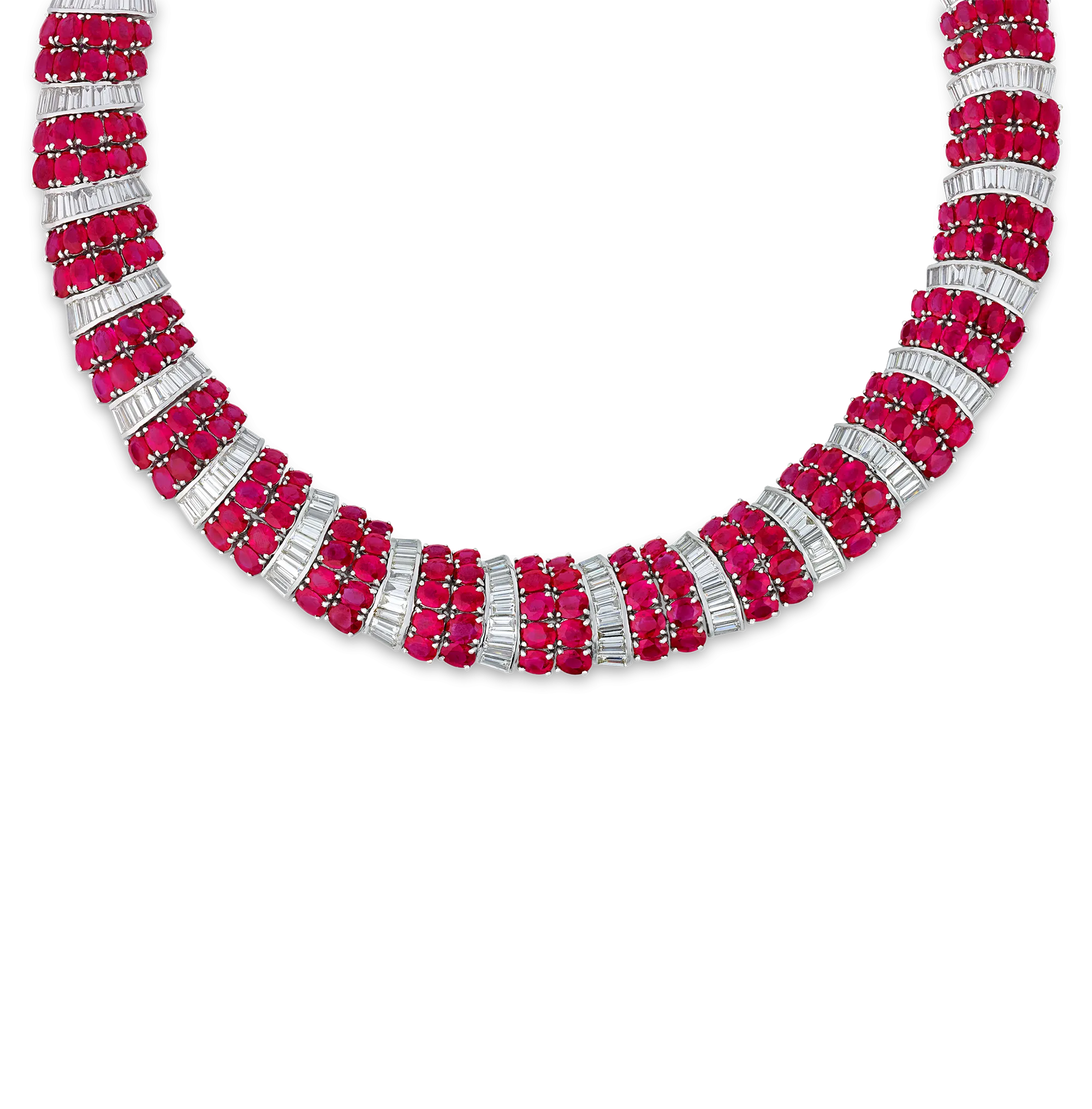 Burma Ruby and Diamond Necklace