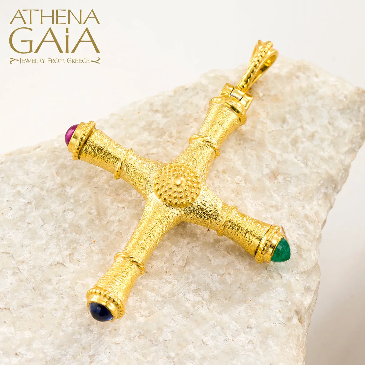Byzantine Embroidery Rhodes Latin Cross (Small)