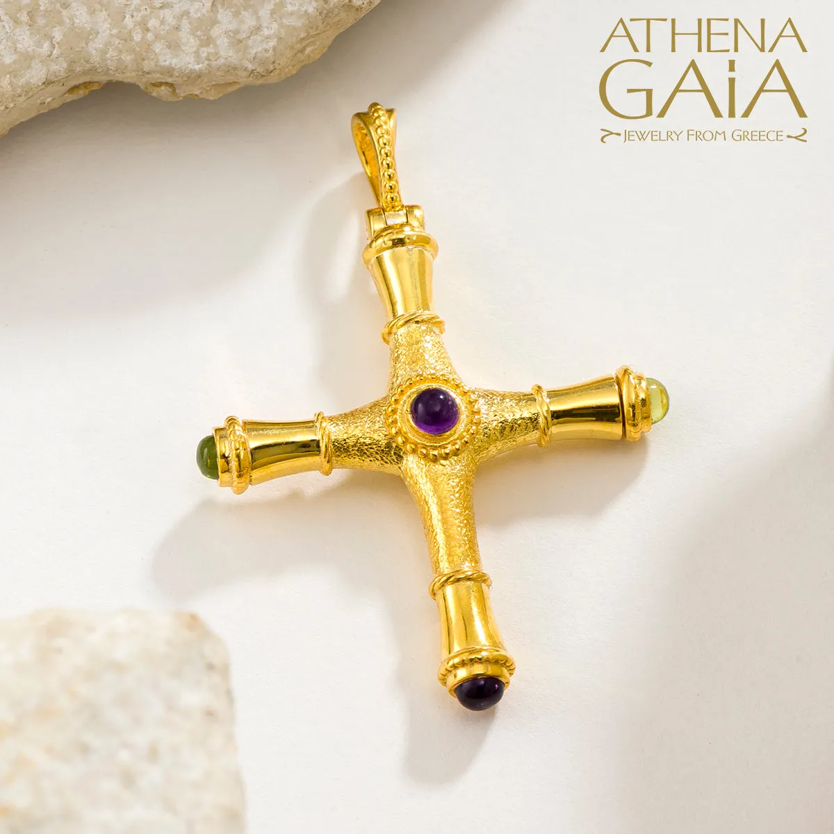 Byzantine Embroidery Rhodes Latin Cross (Small)