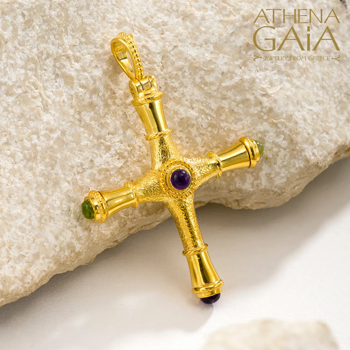Byzantine Embroidery Rhodes Latin Cross (Small)