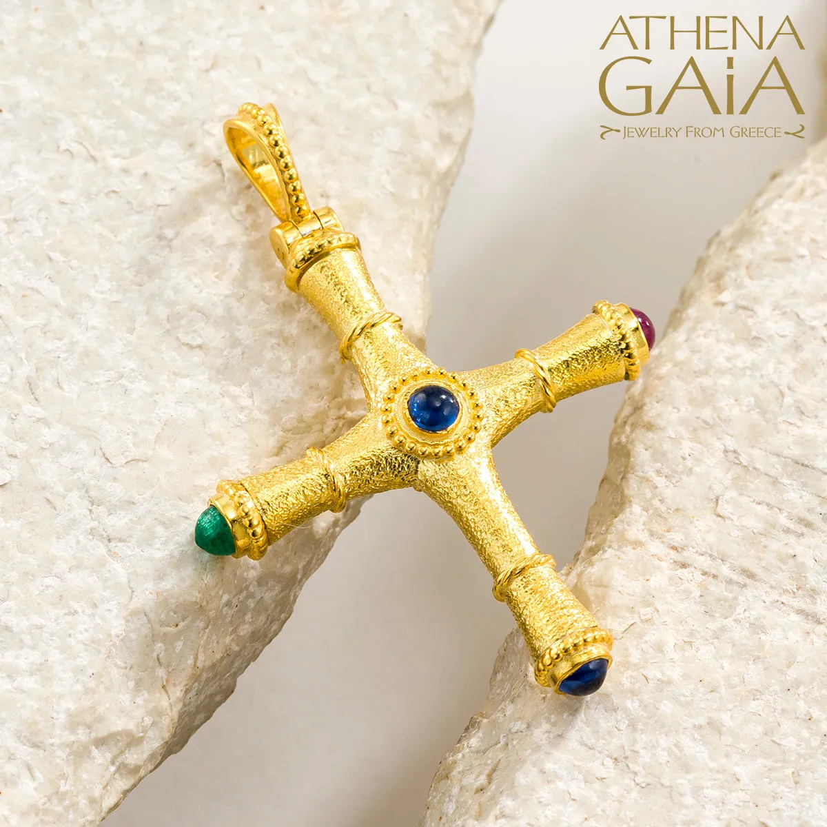 Byzantine Embroidery Rhodes Latin Cross (Small)