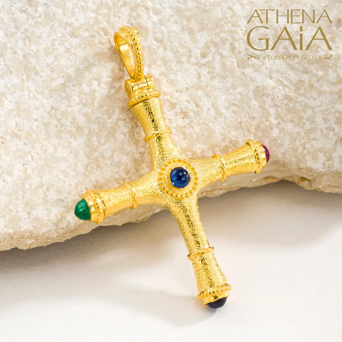 Byzantine Embroidery Rhodes Latin Cross (Small)