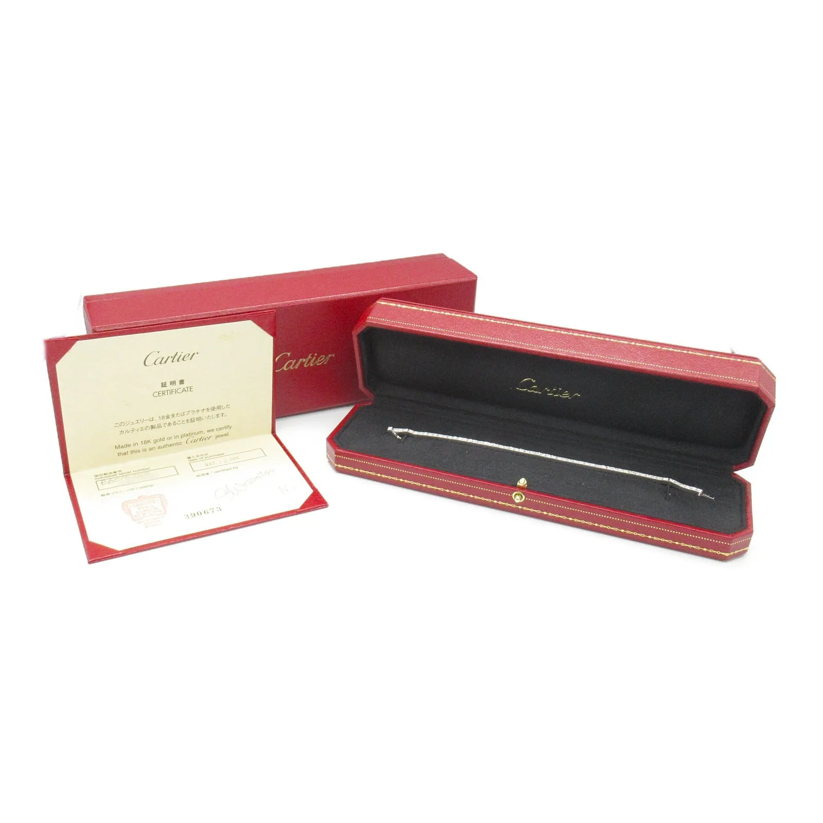 Cartier Diamond K18WG Full Diamond Bracelet