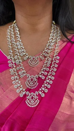 Charlz - AD Ruby Layered Semi Bridal Set