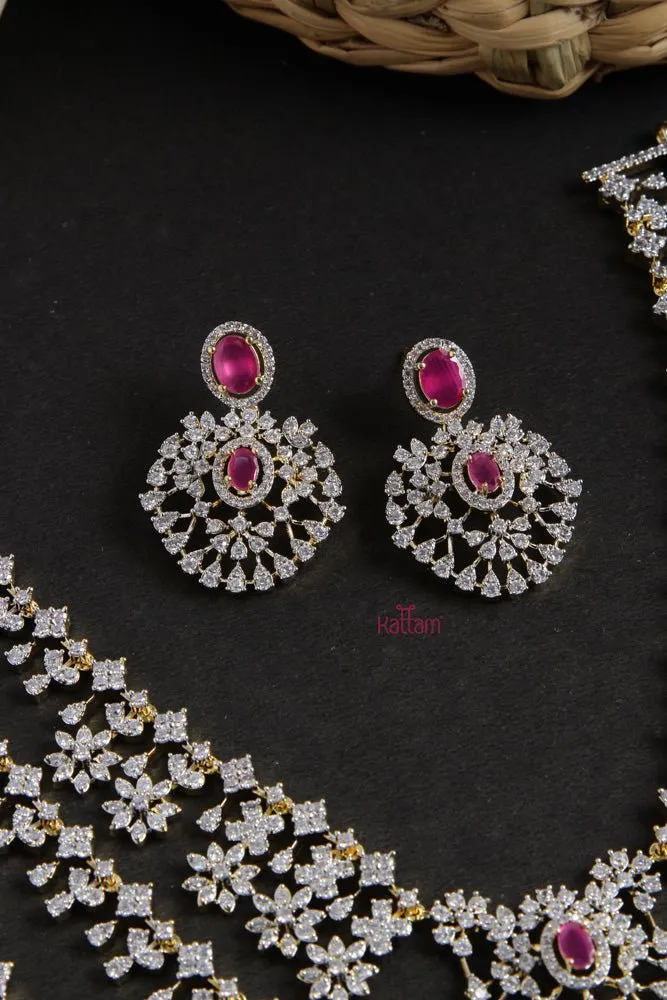 Charlz - AD Ruby Layered Semi Bridal Set