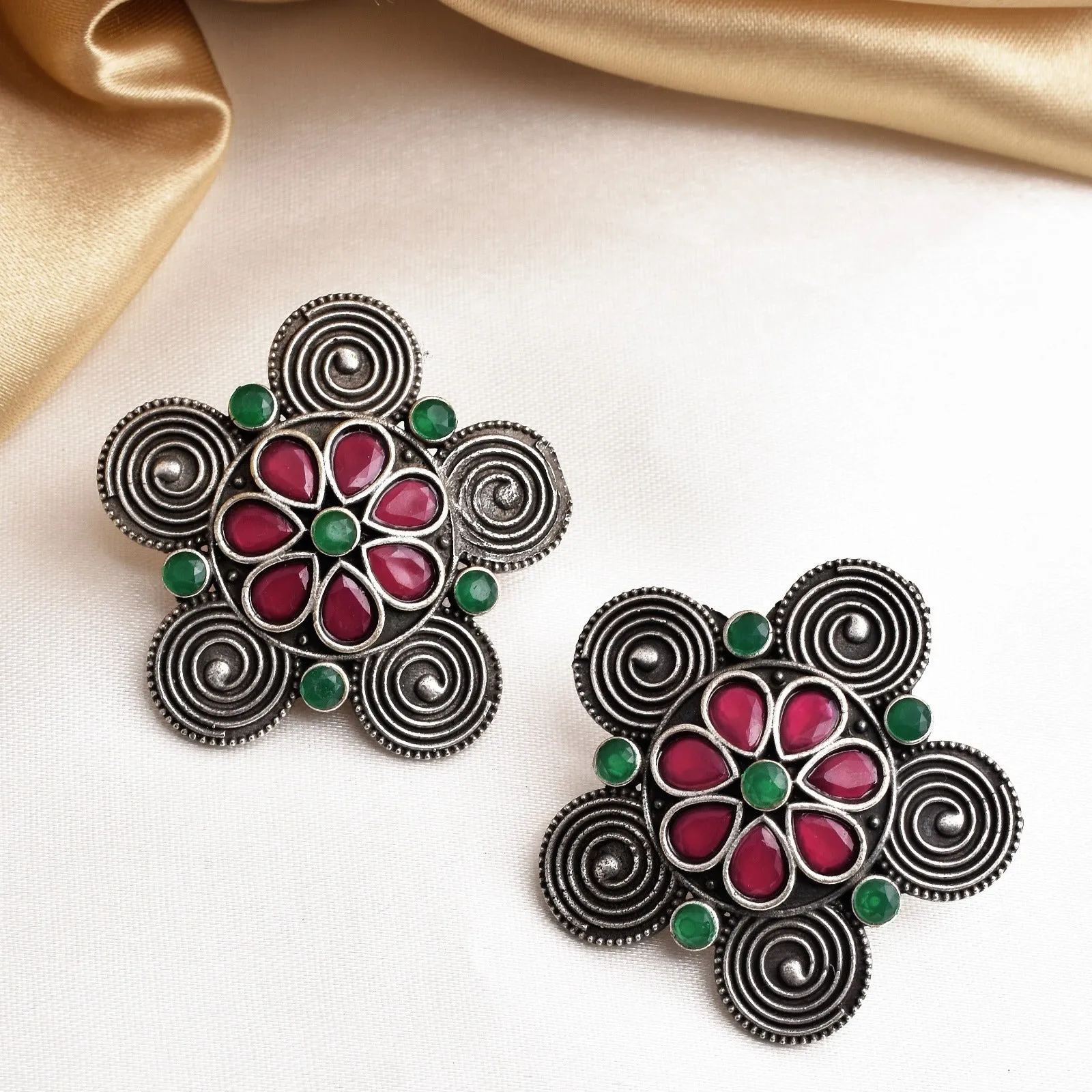 Charvi Spiral Floral Studs
