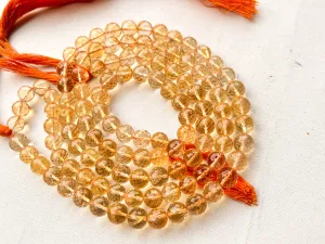 Citrine faceted Spherical shape beads