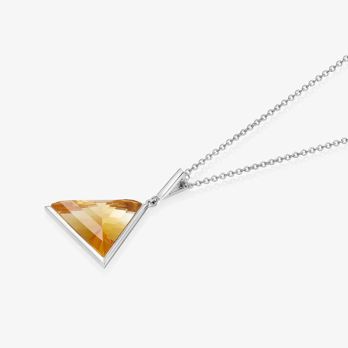 CITRINE GUARDIAN PENDANT NECKLACE SILVER (MEDIUM)