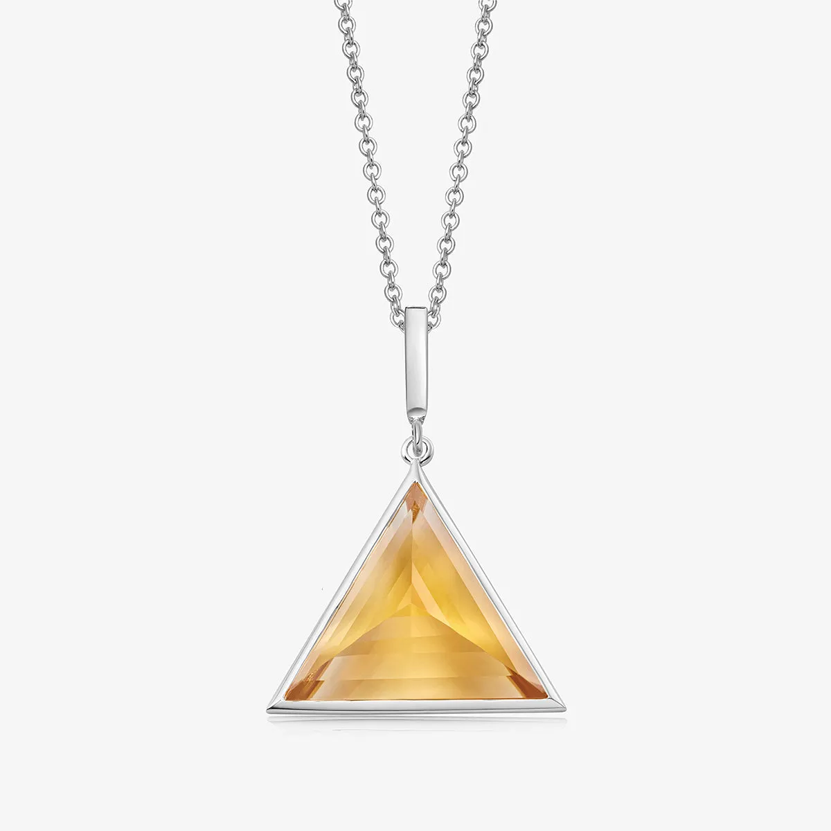 CITRINE GUARDIAN PENDANT NECKLACE SILVER (MEDIUM)
