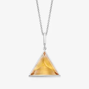 CITRINE GUARDIAN PENDANT NECKLACE SILVER (MEDIUM)
