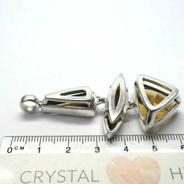 Citrine Pendant, AAA Grade Faceted Gemstones, 925 Sterling Silver, kt3
