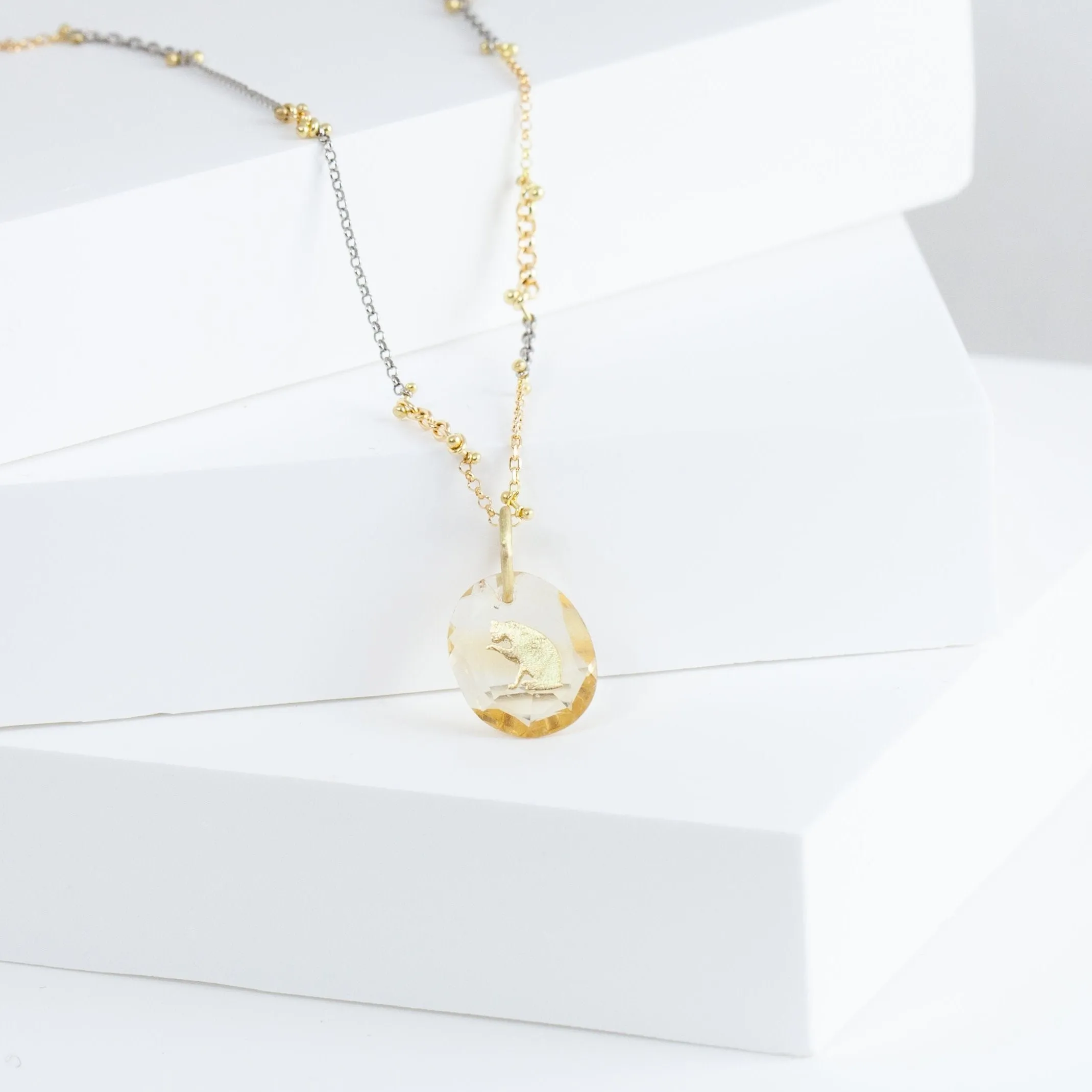 Cleaning cat citrine pendant