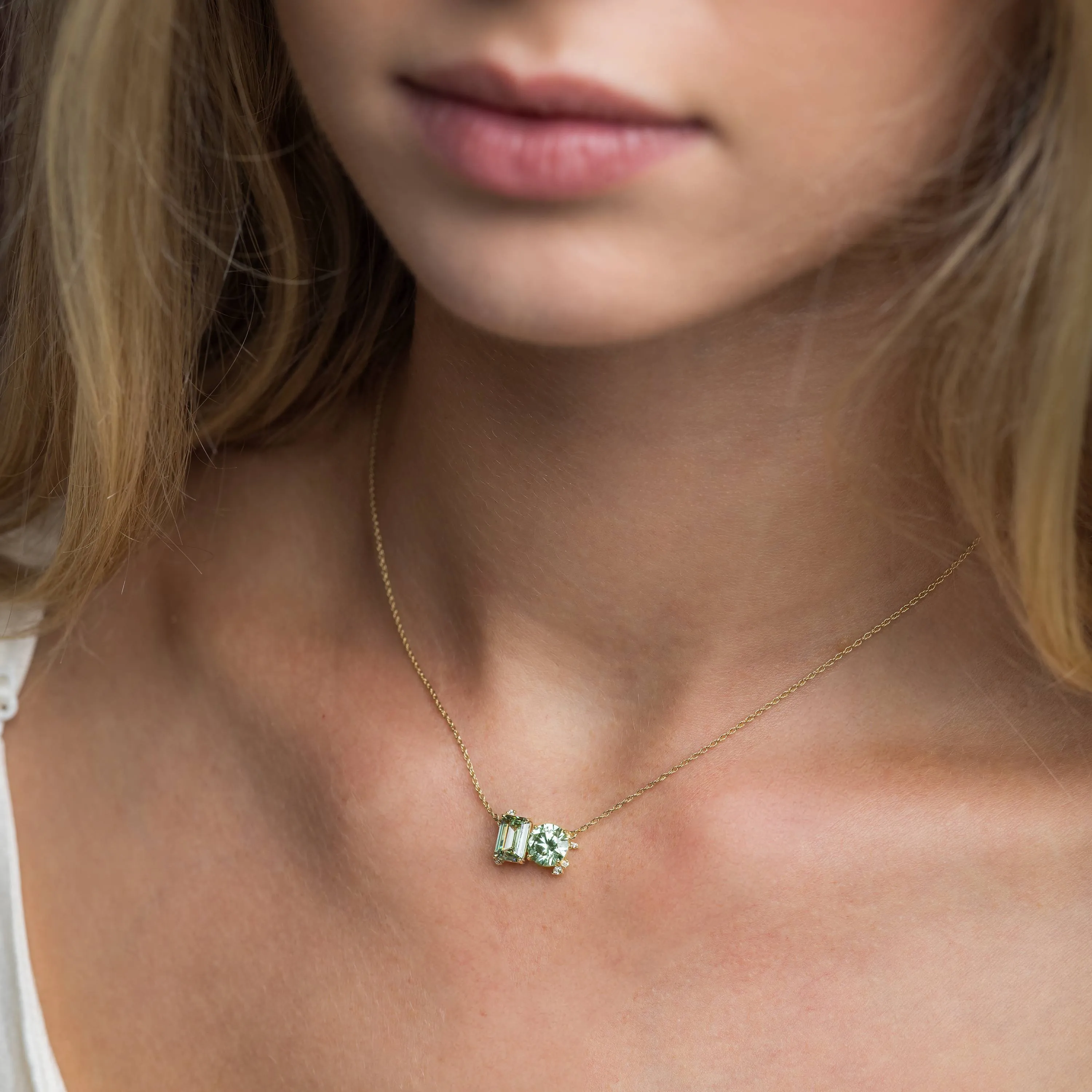 Cohort Necklace, 3.01ctw. Green Diamonds