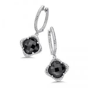 Color SG - Hematite Dangle Hoop Earrings