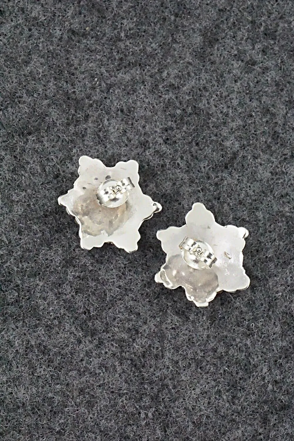 Coral & Sterling Silver Earrings - Alice Mutte