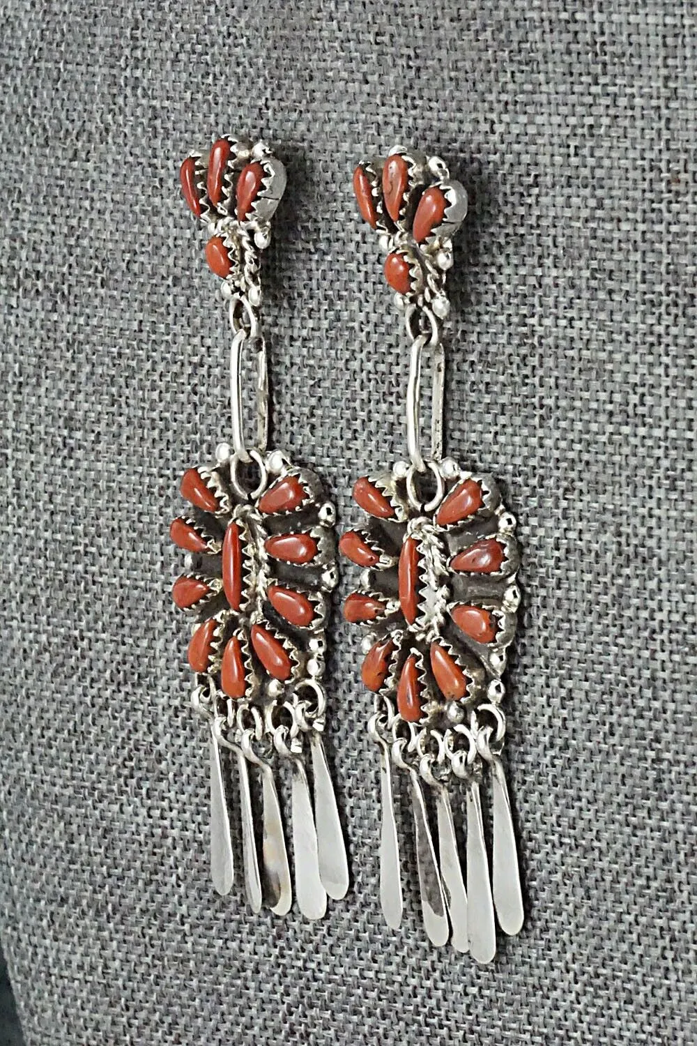 Coral & Sterling Silver Earrings - Alvarina Othole