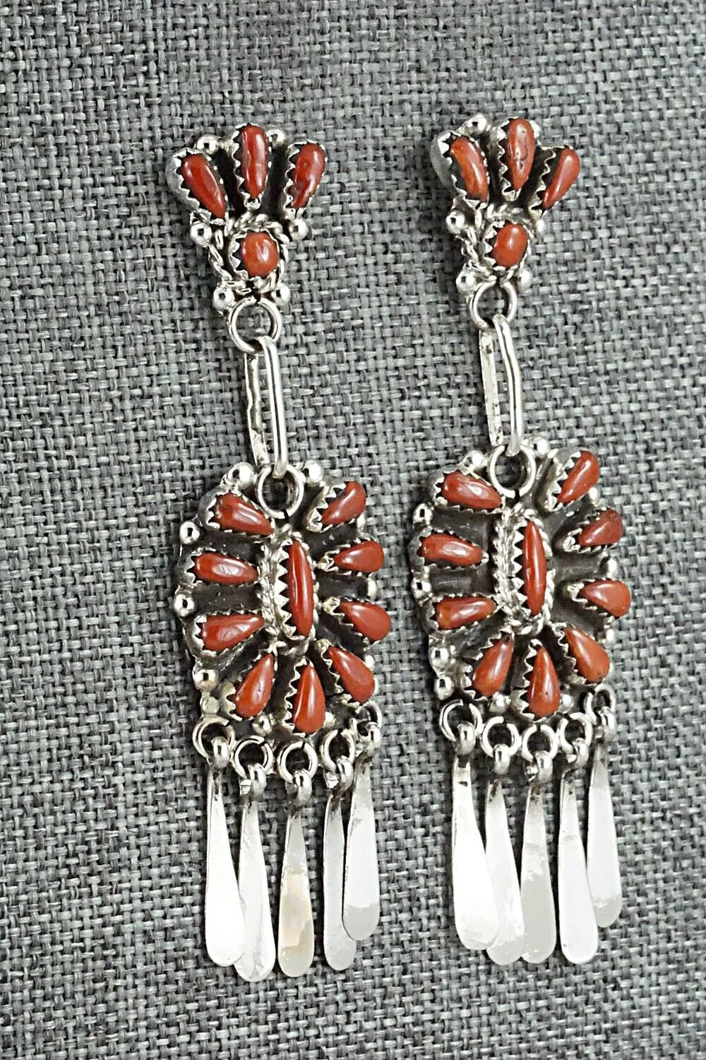 Coral & Sterling Silver Earrings - Alvarina Othole