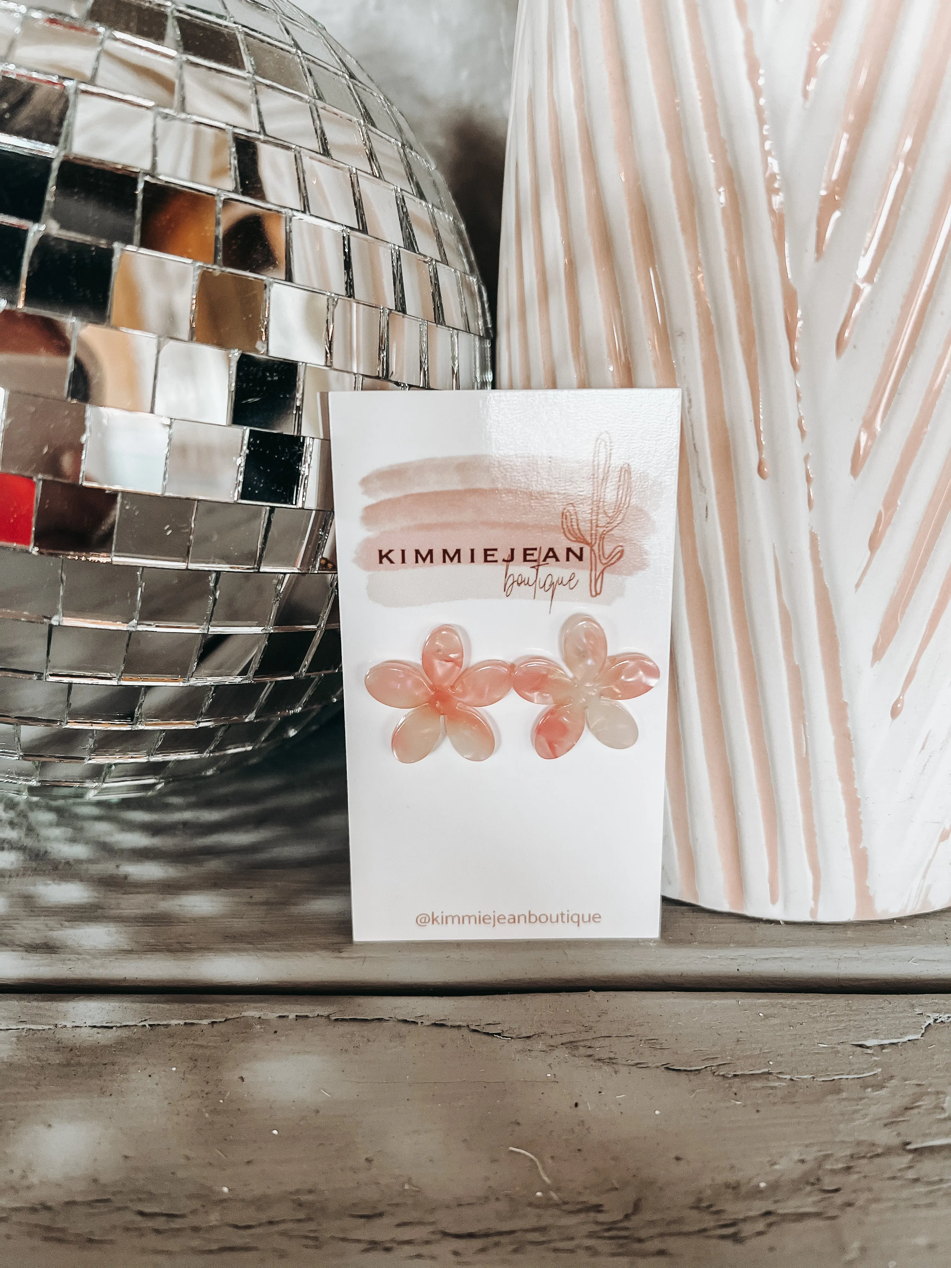 Coral Blossom Stud Earrings