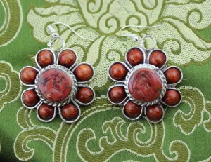 Coral Flower Earrings