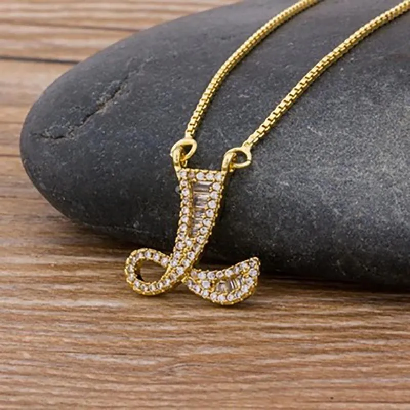 Customized Zircon Filled A-Z Initial Letter Necklace