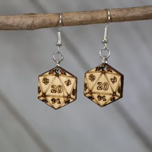 D20 Dungeon & Dragon Dice Dangle Earrings by Cate's Concepts, LLC