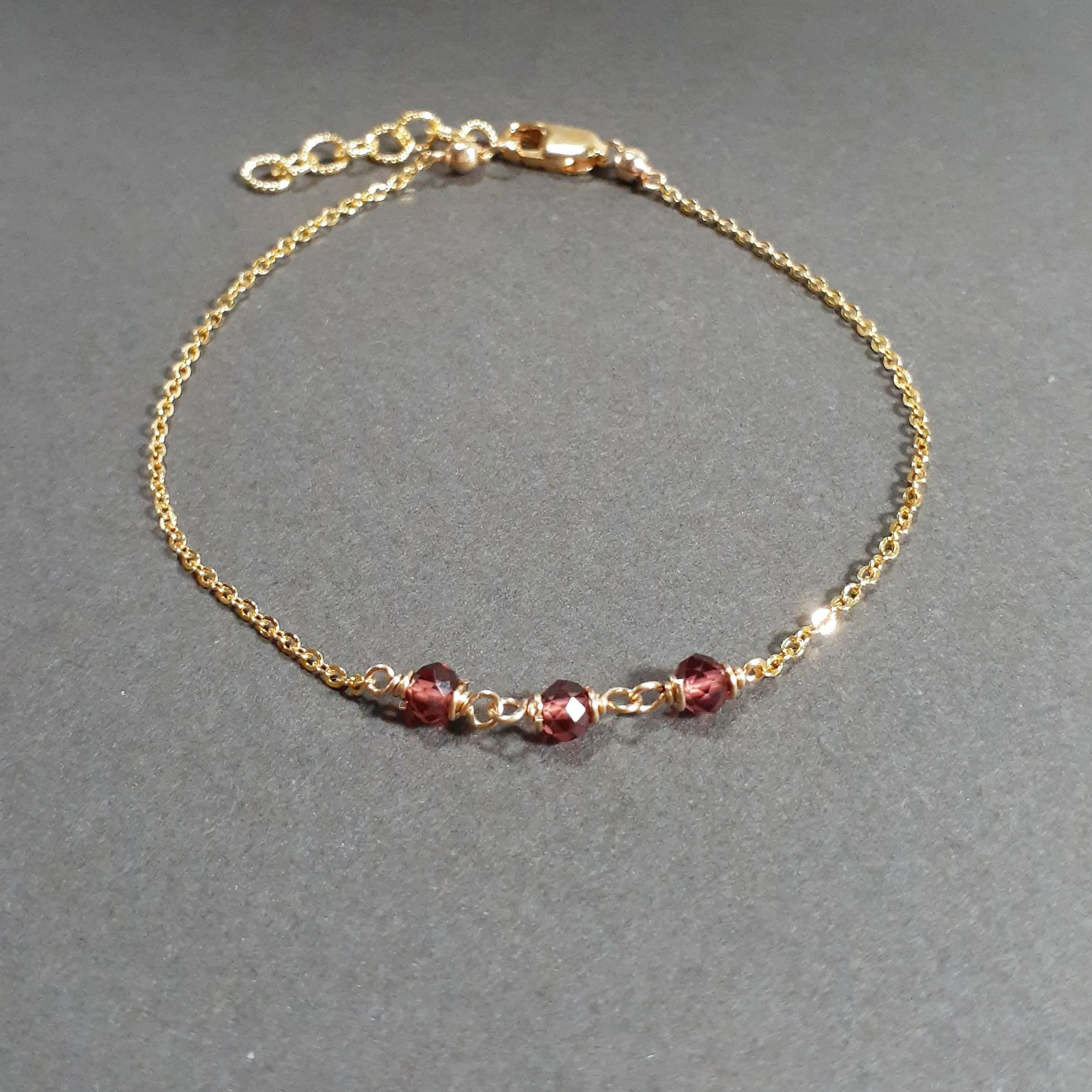 Dainty Garnet Bracelet