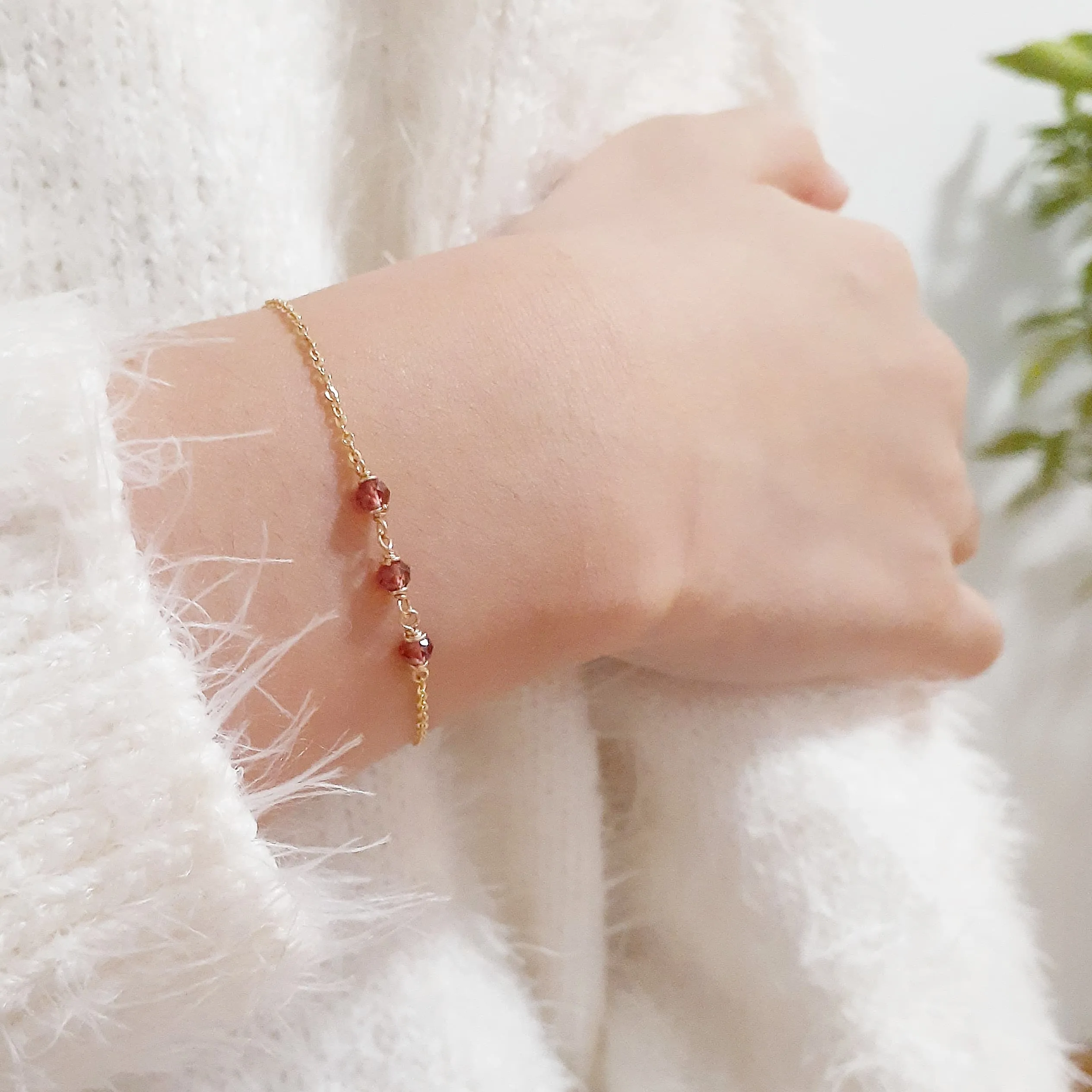 Dainty Garnet Bracelet