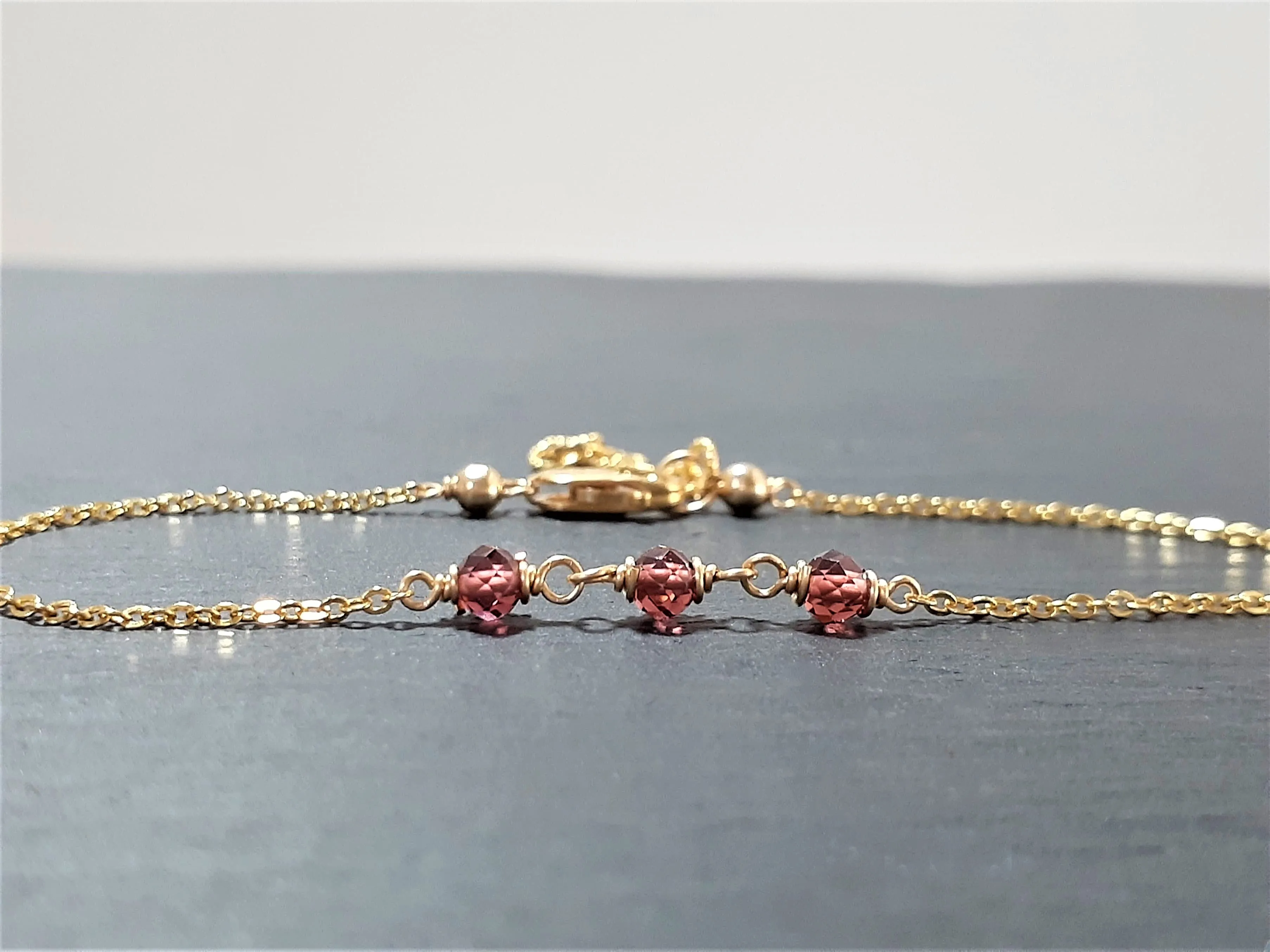 Dainty Garnet Bracelet