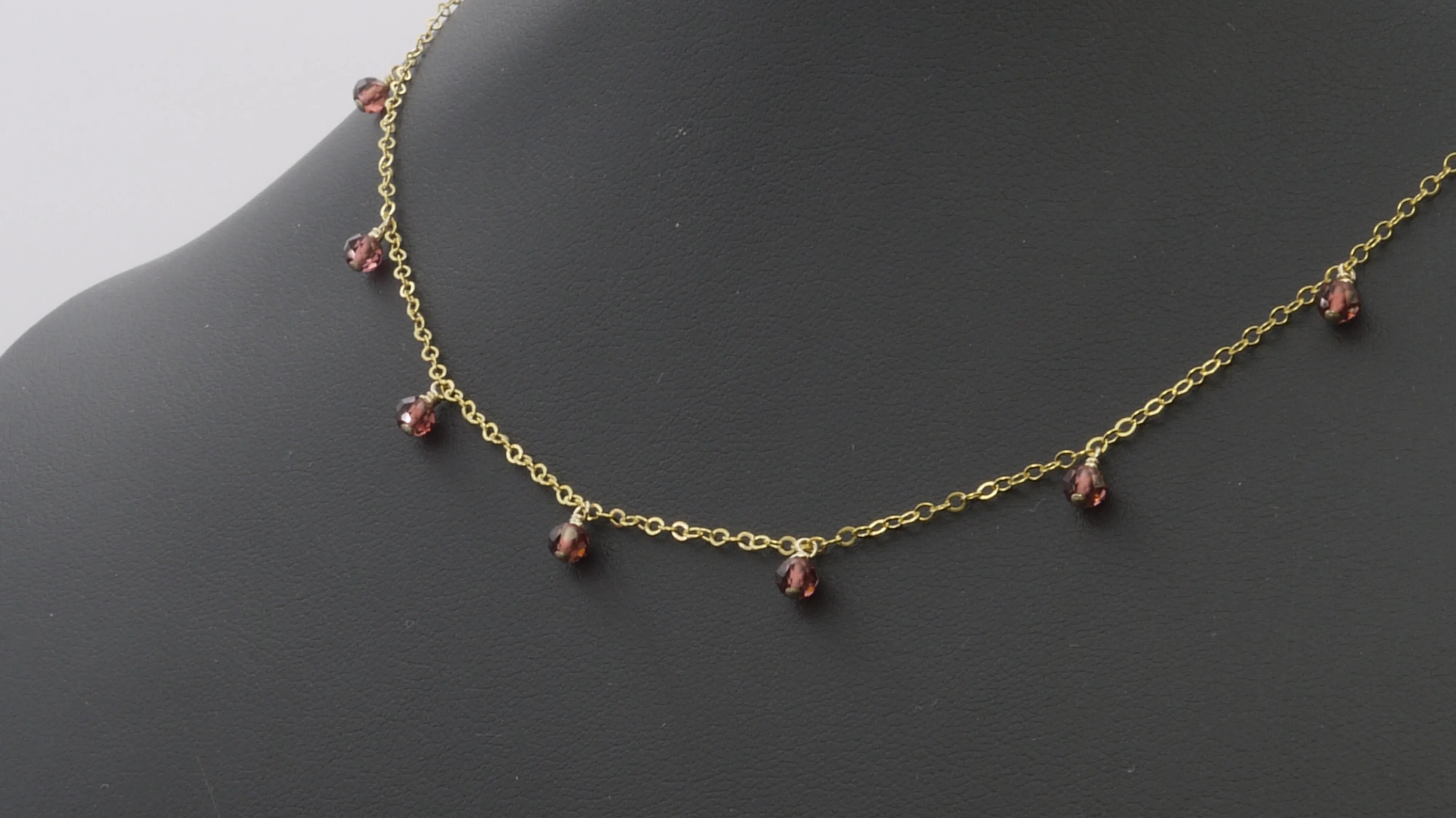 Dainty Garnet Choker Necklace