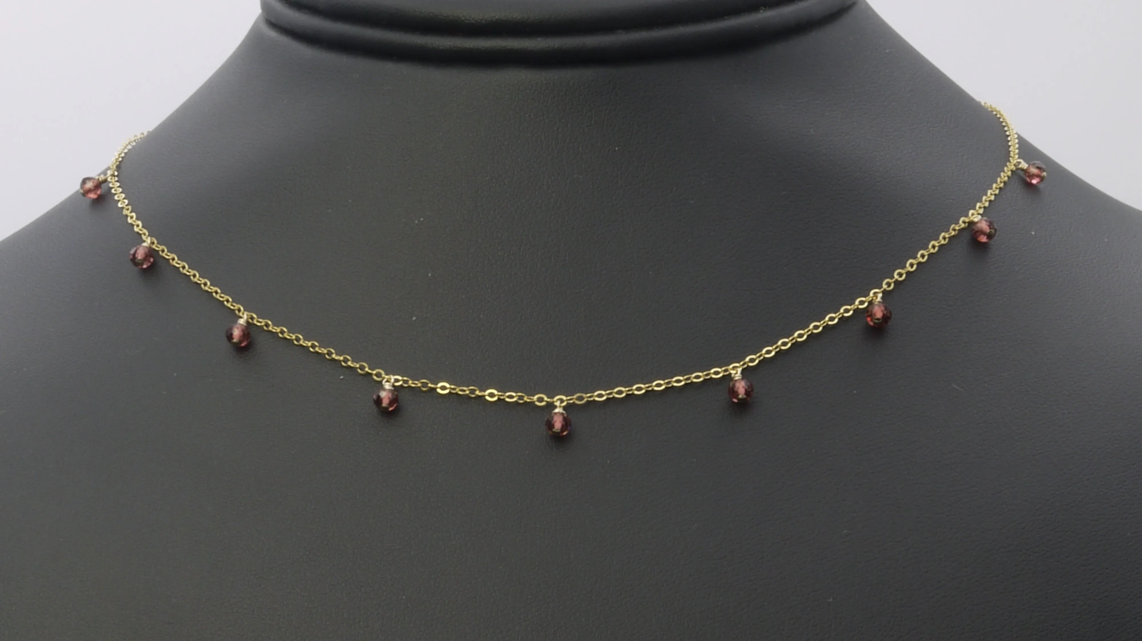 Dainty Garnet Choker Necklace
