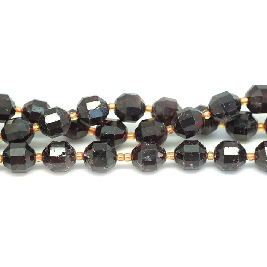 Dakota Stones Red Garnet Faceted 10mm Energy Prism Bead Strand