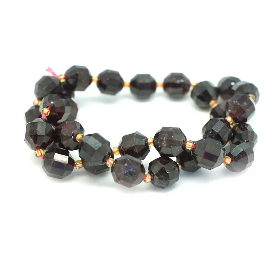 Dakota Stones Red Garnet Faceted 10mm Energy Prism Bead Strand