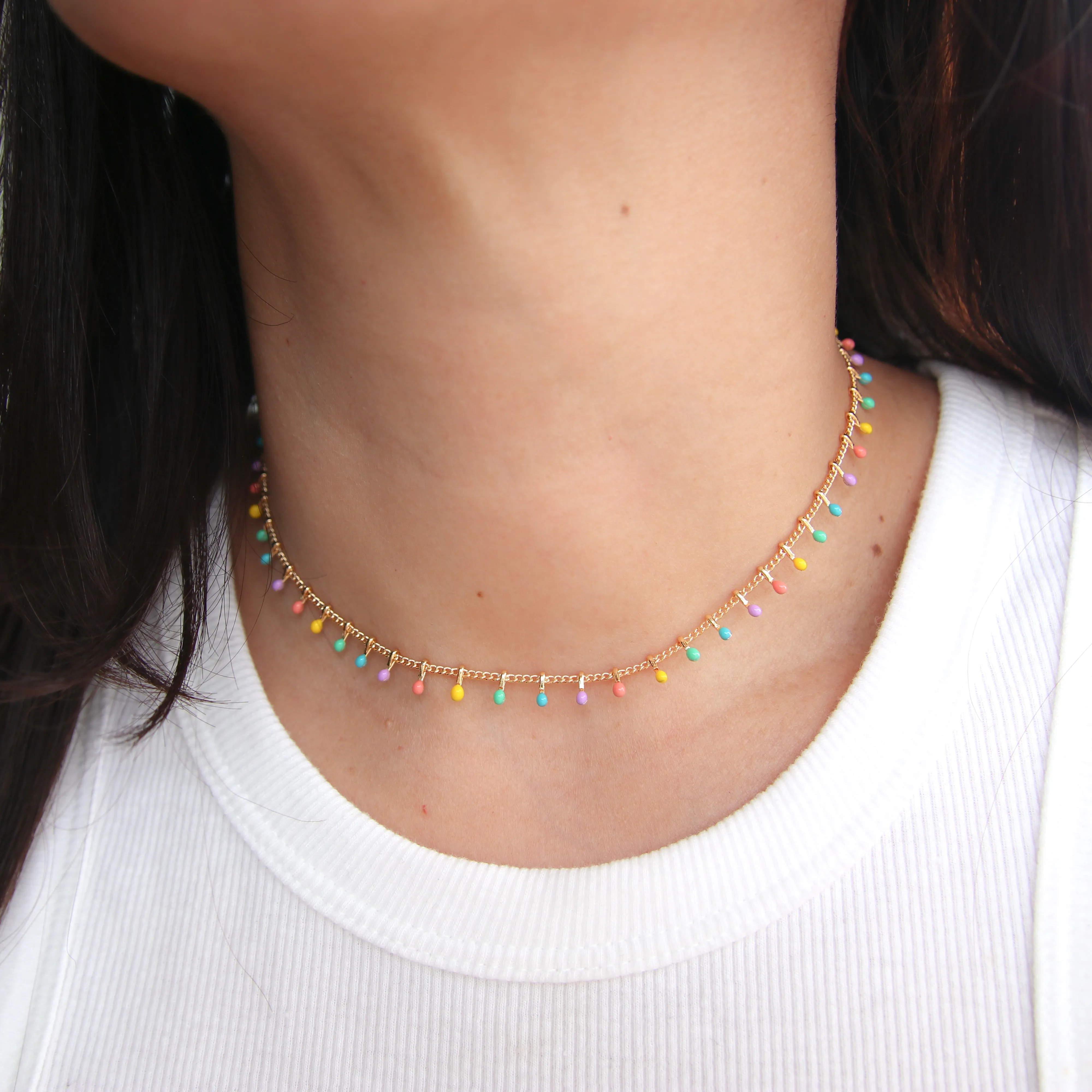 Dangling Pastel Multicolor Choker