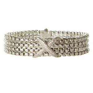 David Yurman 4 Row Diamond X Bracelet